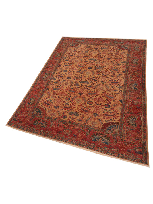 Antiqua Loom Gold Red 6.9x9.7 Hand Knotted Rug