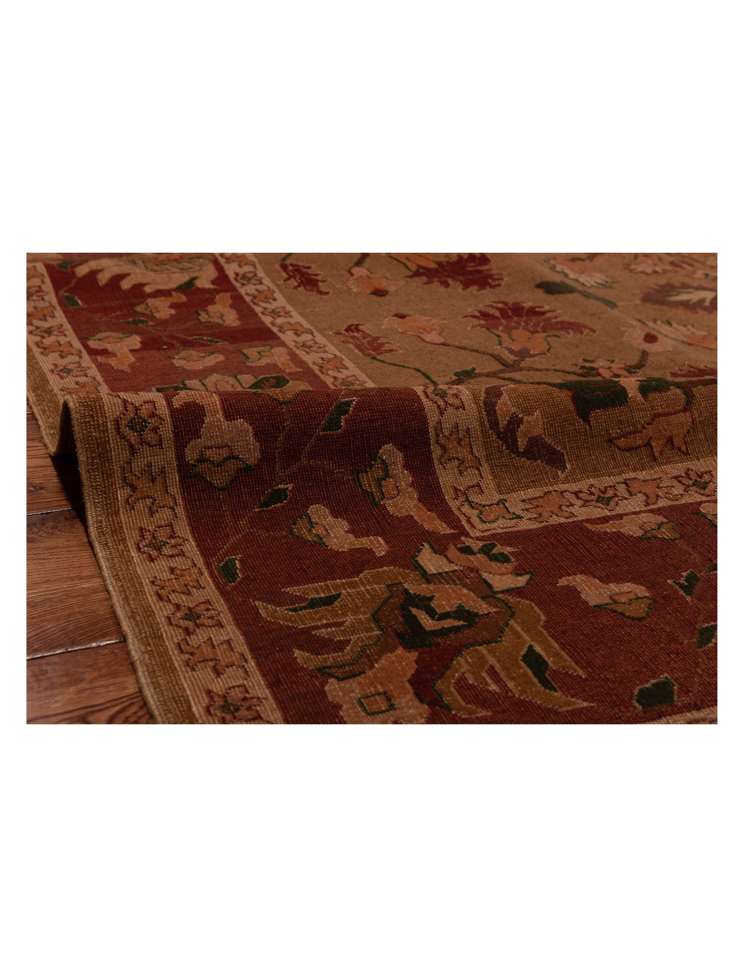Turkish Elvaria Brown Red 6.9x9.6 Hand Knotted Rug