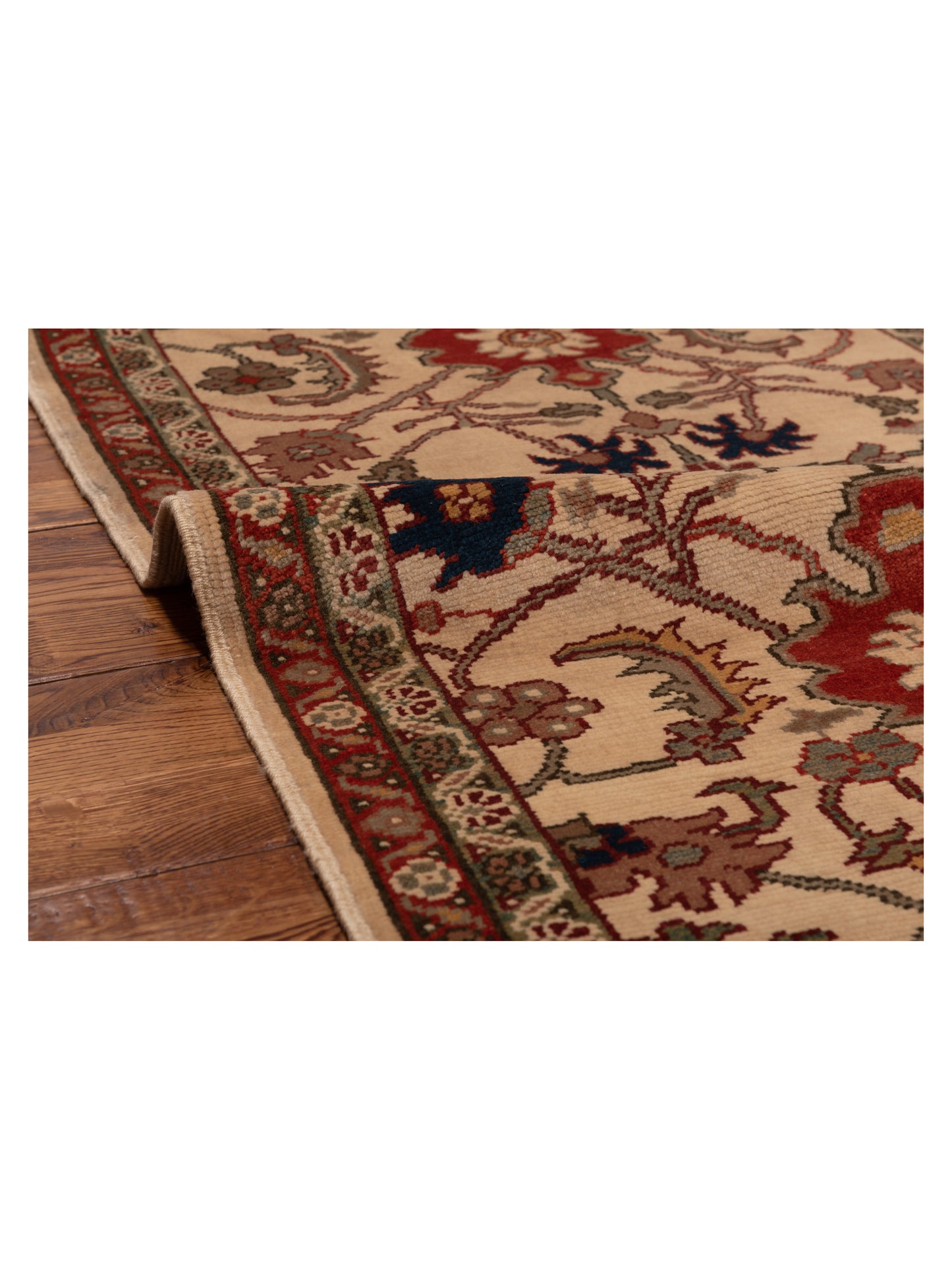 Antiqua Loom Ivory Red 2.9x8 Hand Knotted Rug