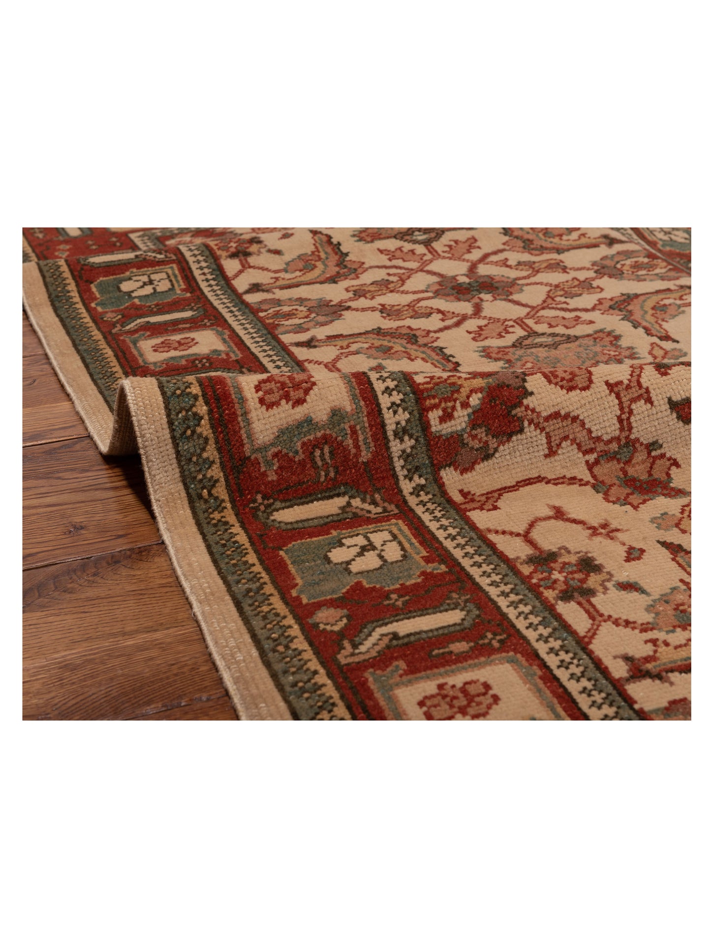 Antiqua Loom Ivory Red 3.2x5.4 Hand Knotted Rug