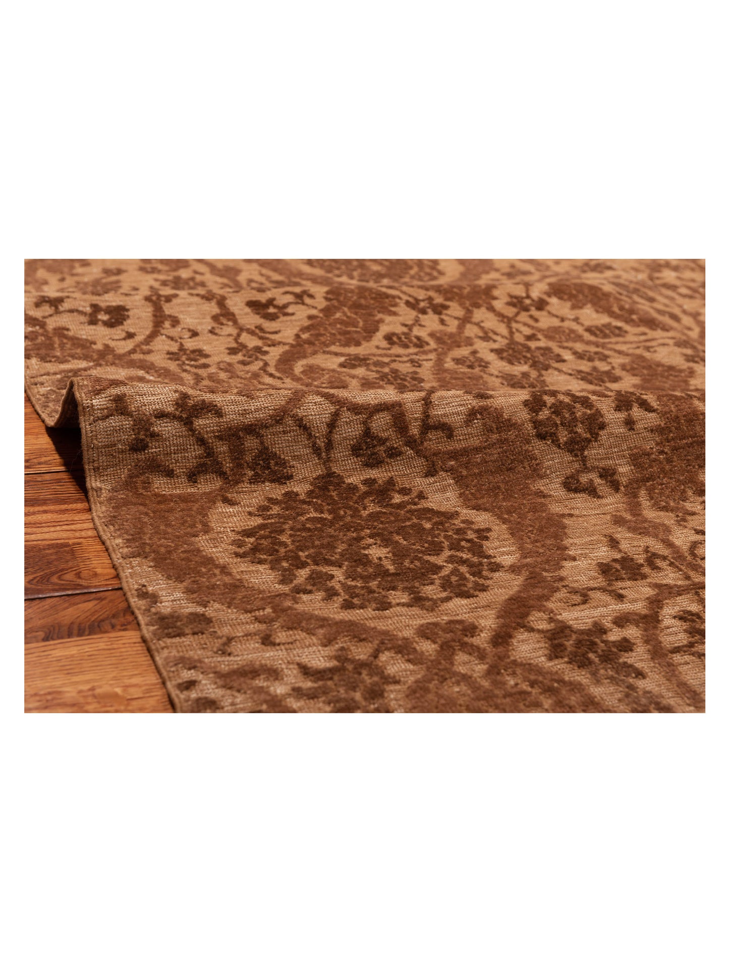 Defnera Brown Drak Brown 6.6x9.9 Hand Knotted Rug