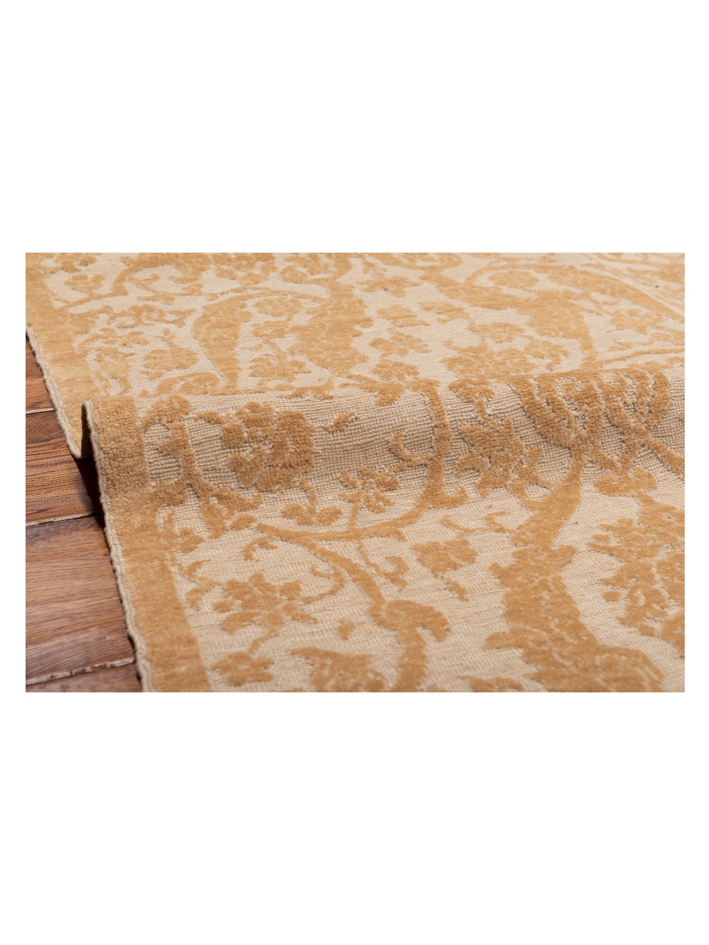 Defnera Ivory Gold 8x10 Hand Knotted Rug
