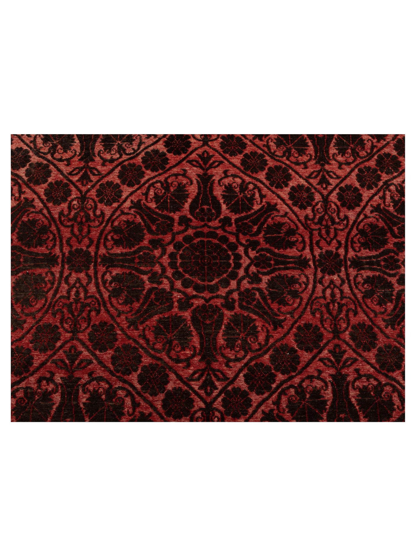 Defnera Charcoal Red 6.6x10 Hand Knotted Rug