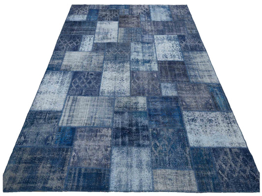 Patchwork Indigo 9.10x13.2 Hand Knotted Rug
