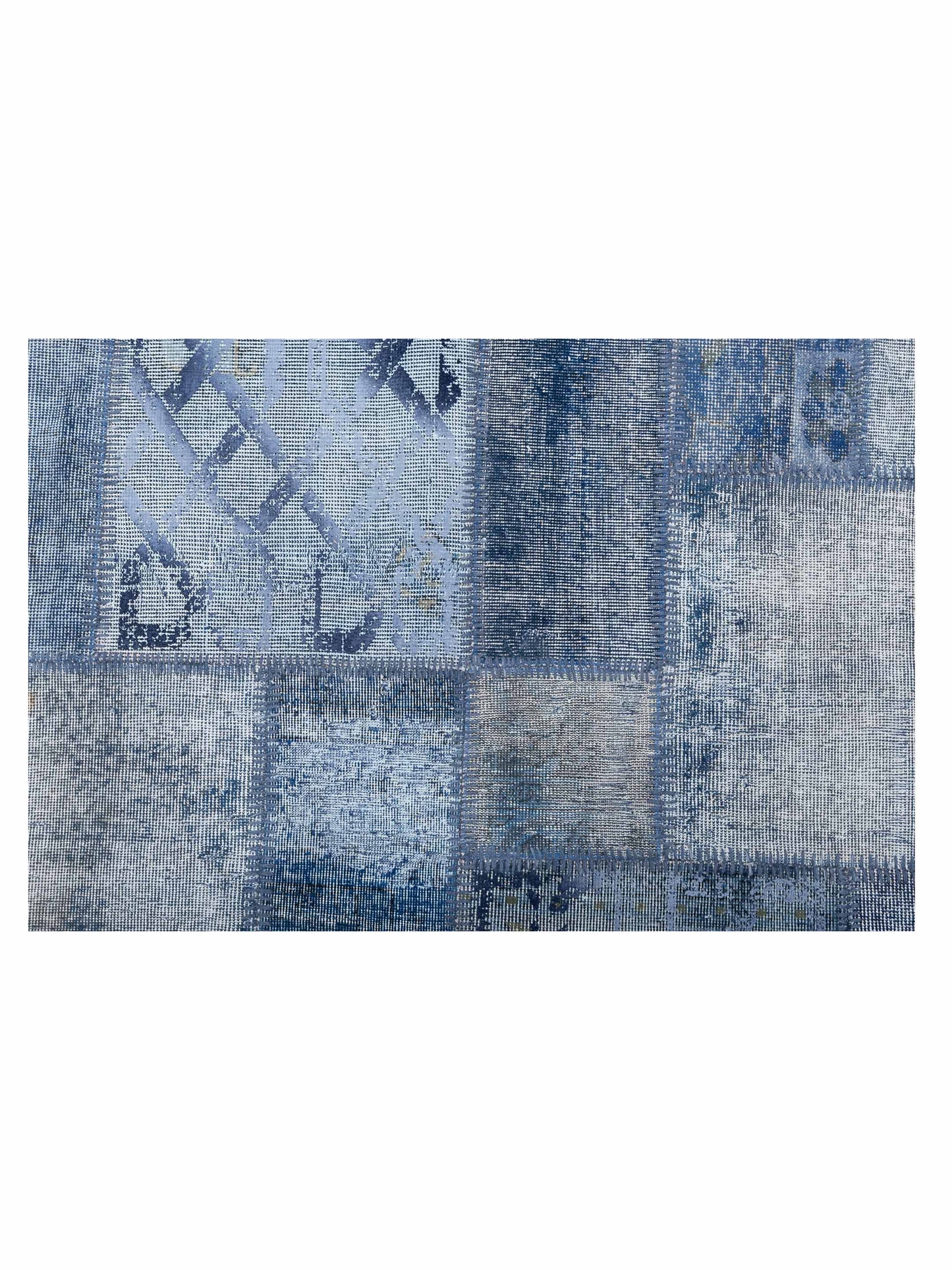 Patchwork Blue 8.3x9.10 Hand Knotted Rug