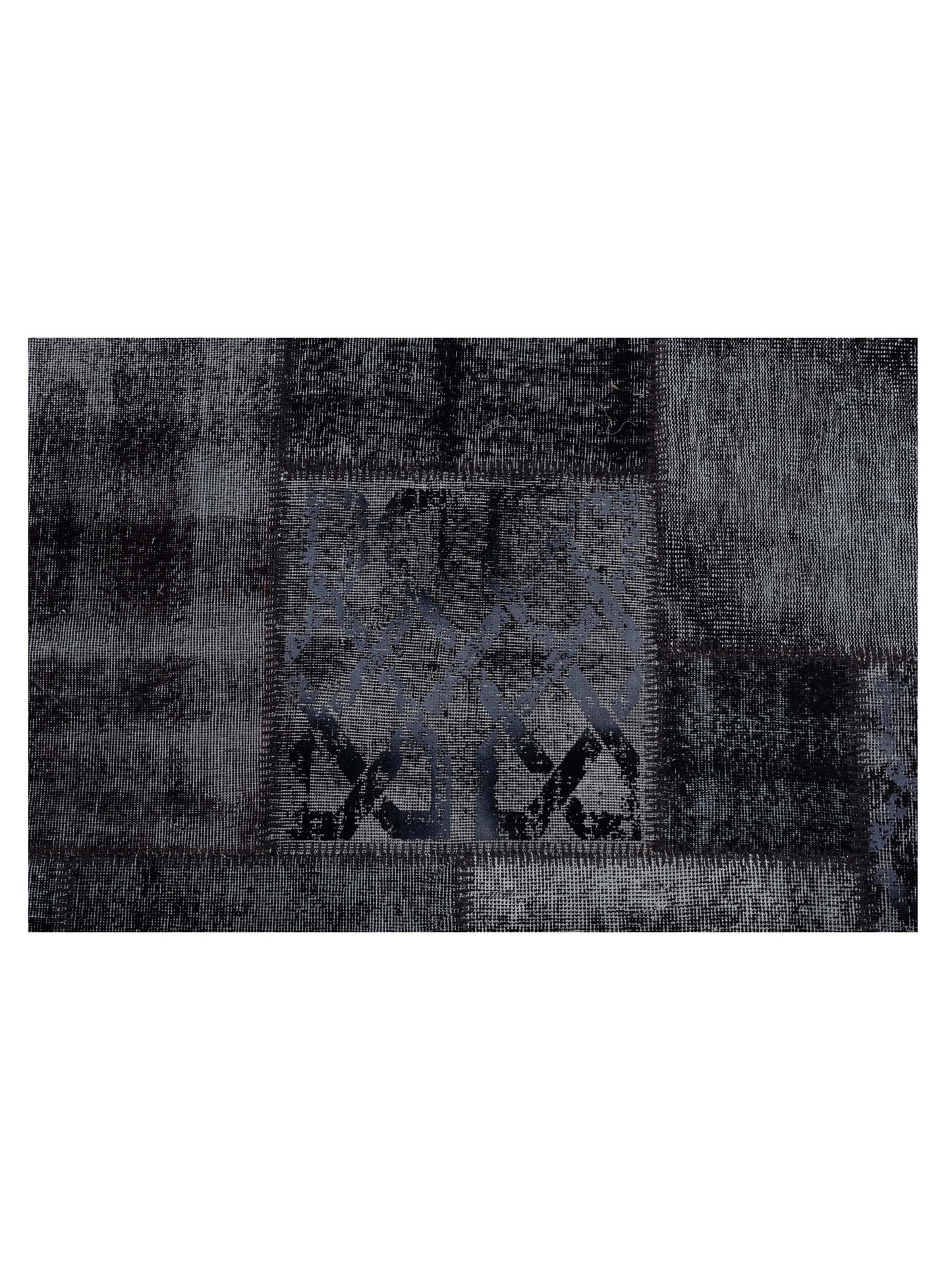 Patchwork Black 9.1x12 Hand Knotted Rug