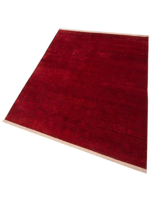 Defnera Red 6.9x9.2 Hand Knotted Rug