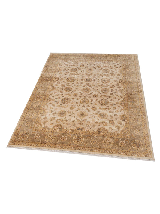 Zardun Ivory Brown 8.10x11.10 Hand Knotted Rug