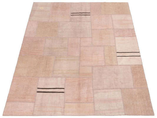 Patchwork Pink Pink 8.3x9.10 Hand Knotted Rug