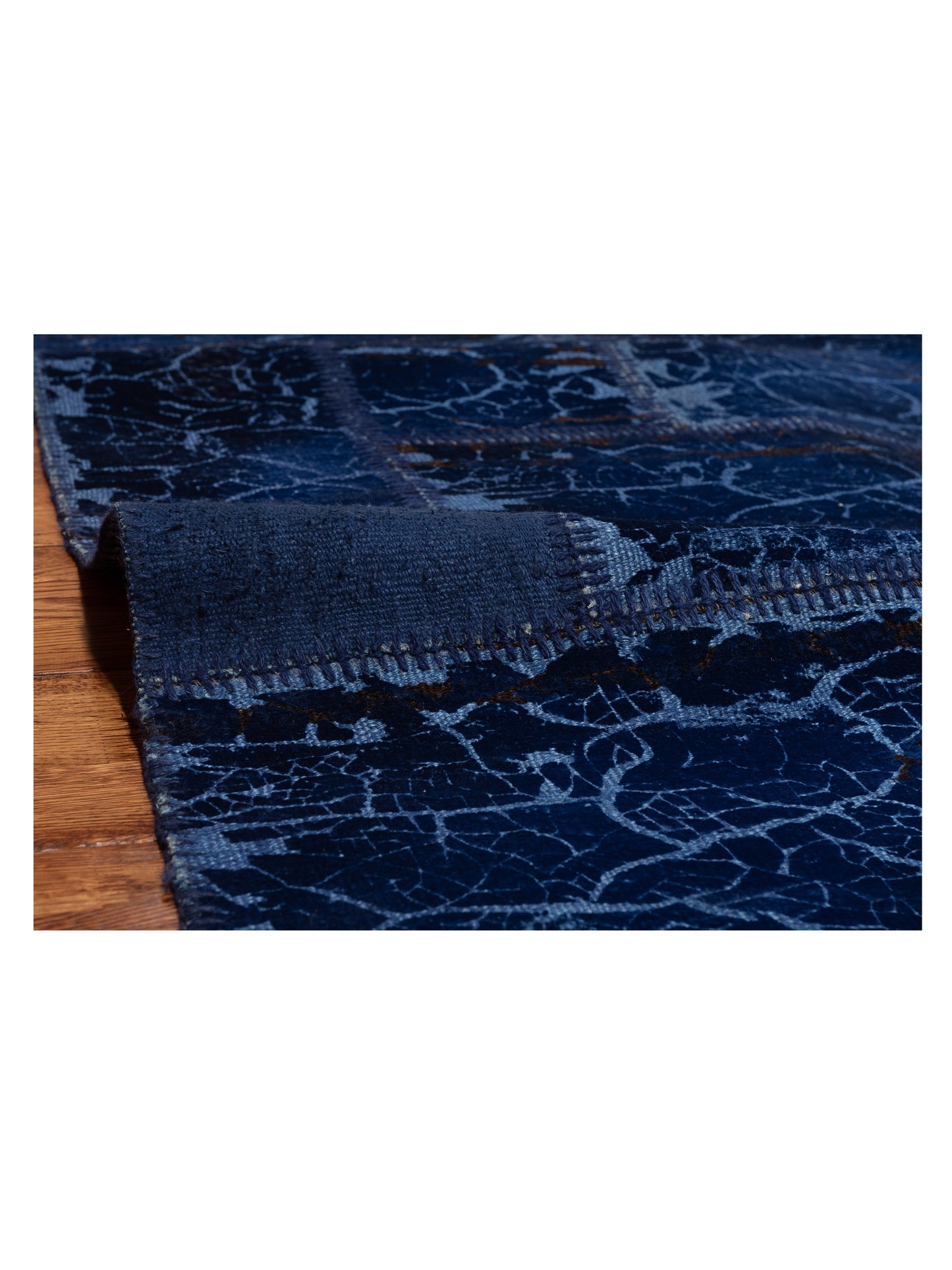 Patchwork Navy Navy 6.6x9.9 Hand Knotted Rug