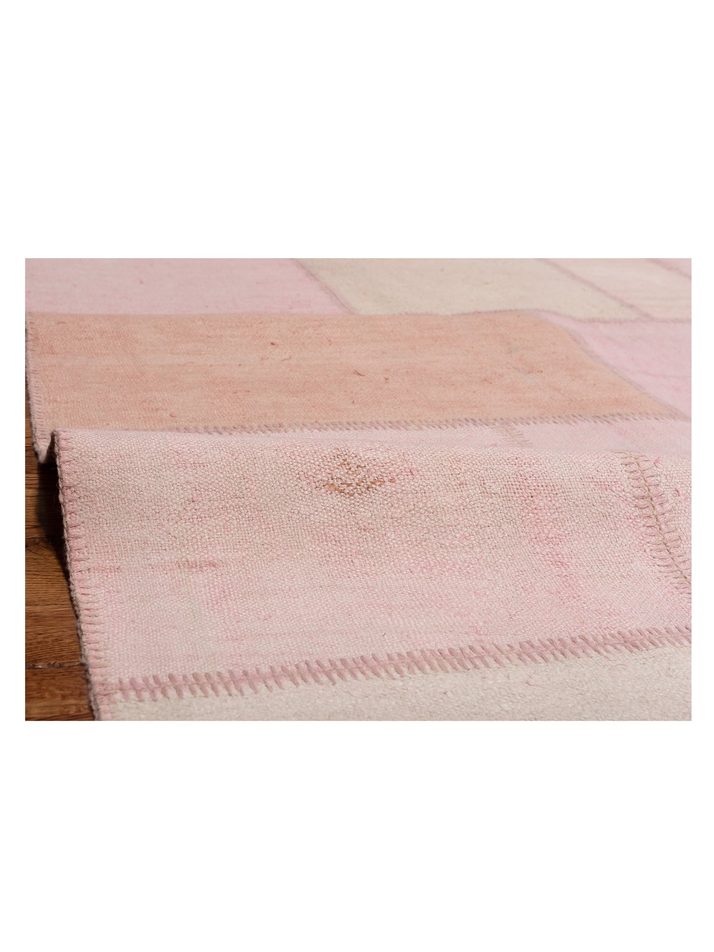 Patchwork Pink Pink 8.3x9.11 Hand Knotted Rug