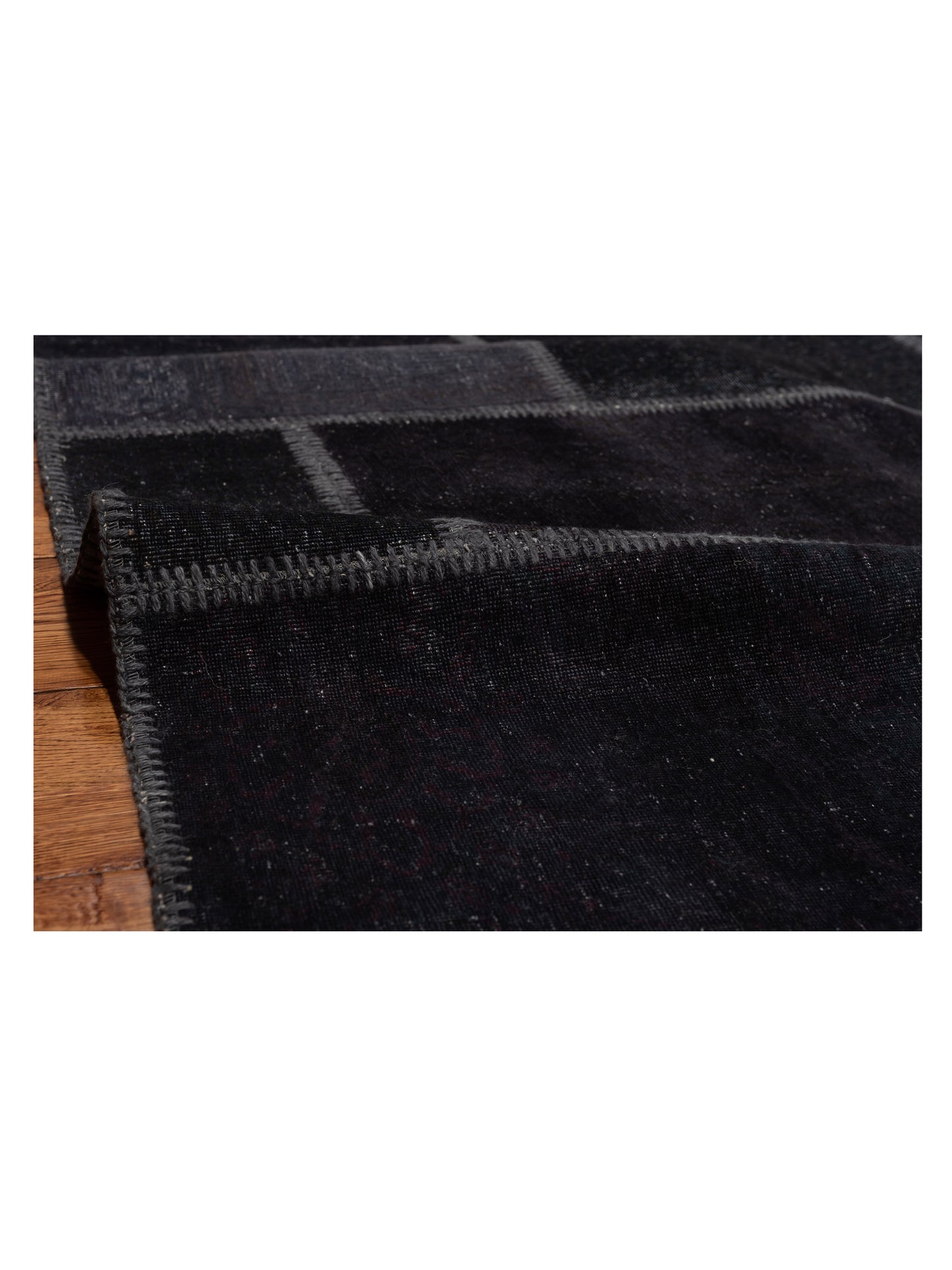 Patchwork Charcoal Charcoal 8.1x10 Hand Knotted Rug