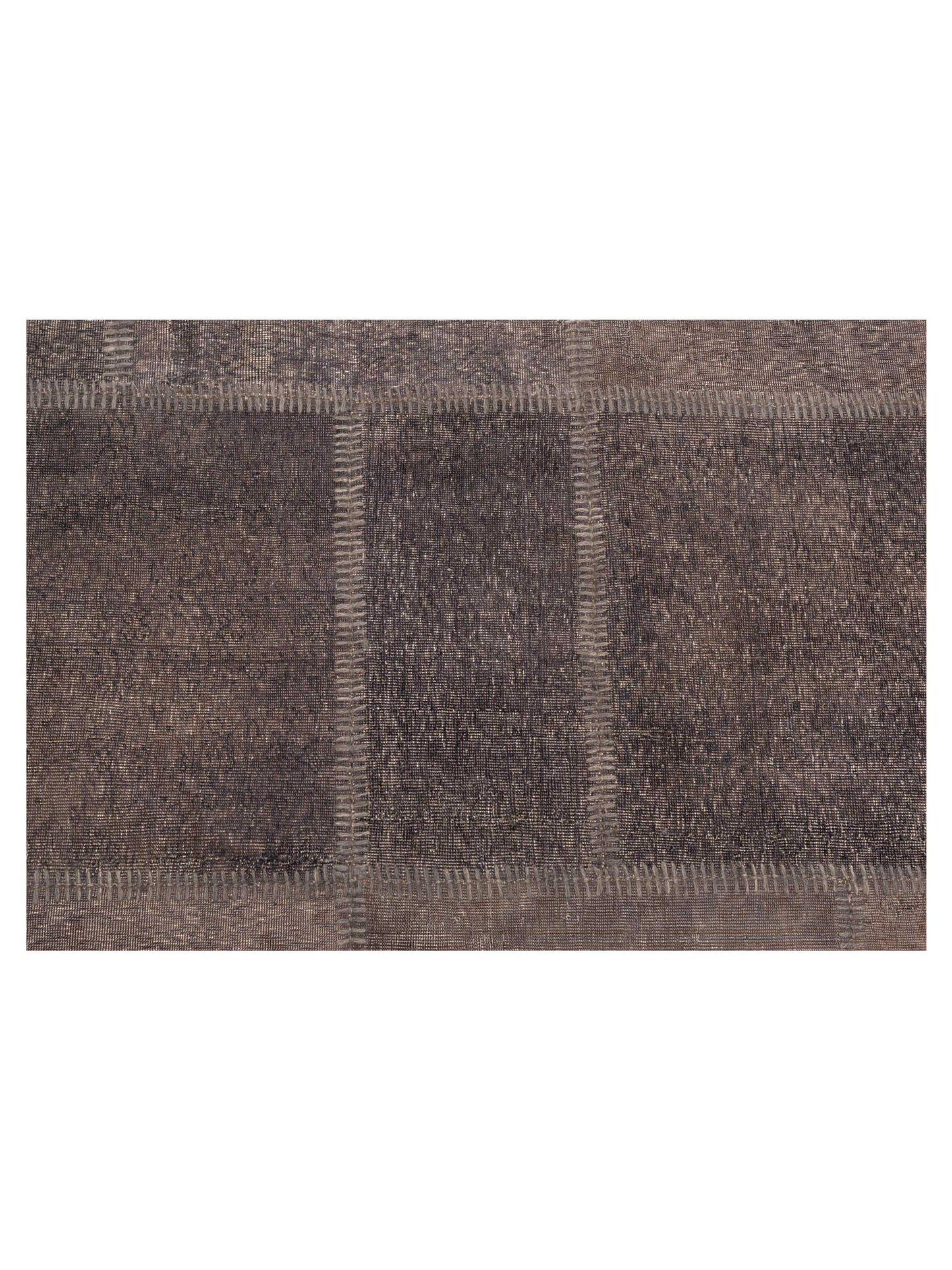 Patchwork Gray Gray 9x12 Hand Knotted Rug