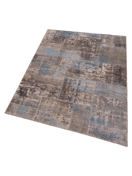 Patchwork Gray Gray 5.7x7.10 Hand Knotted Rug