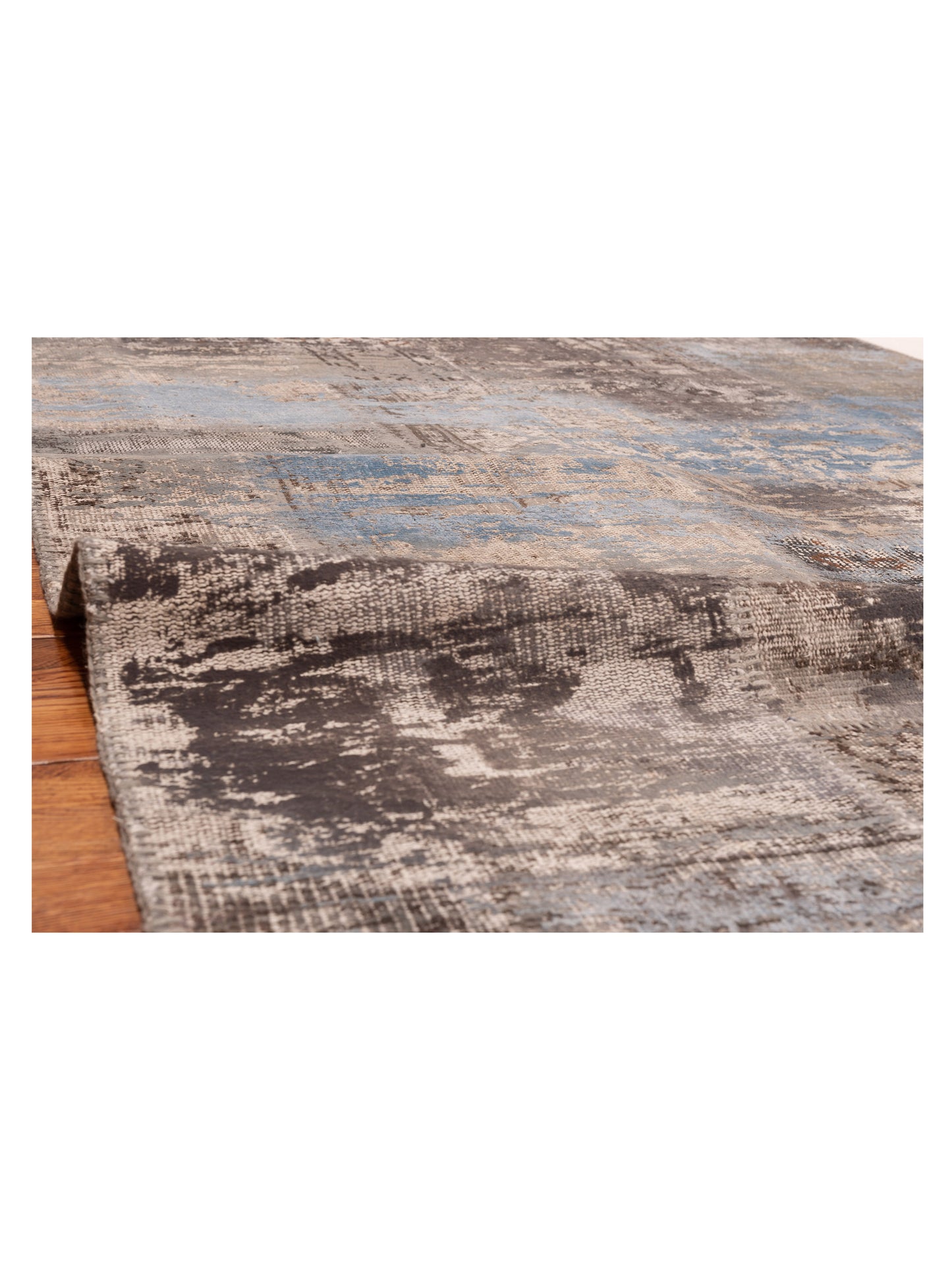 Patchwork Gray Gray 5.7x7.10 Hand Knotted Rug