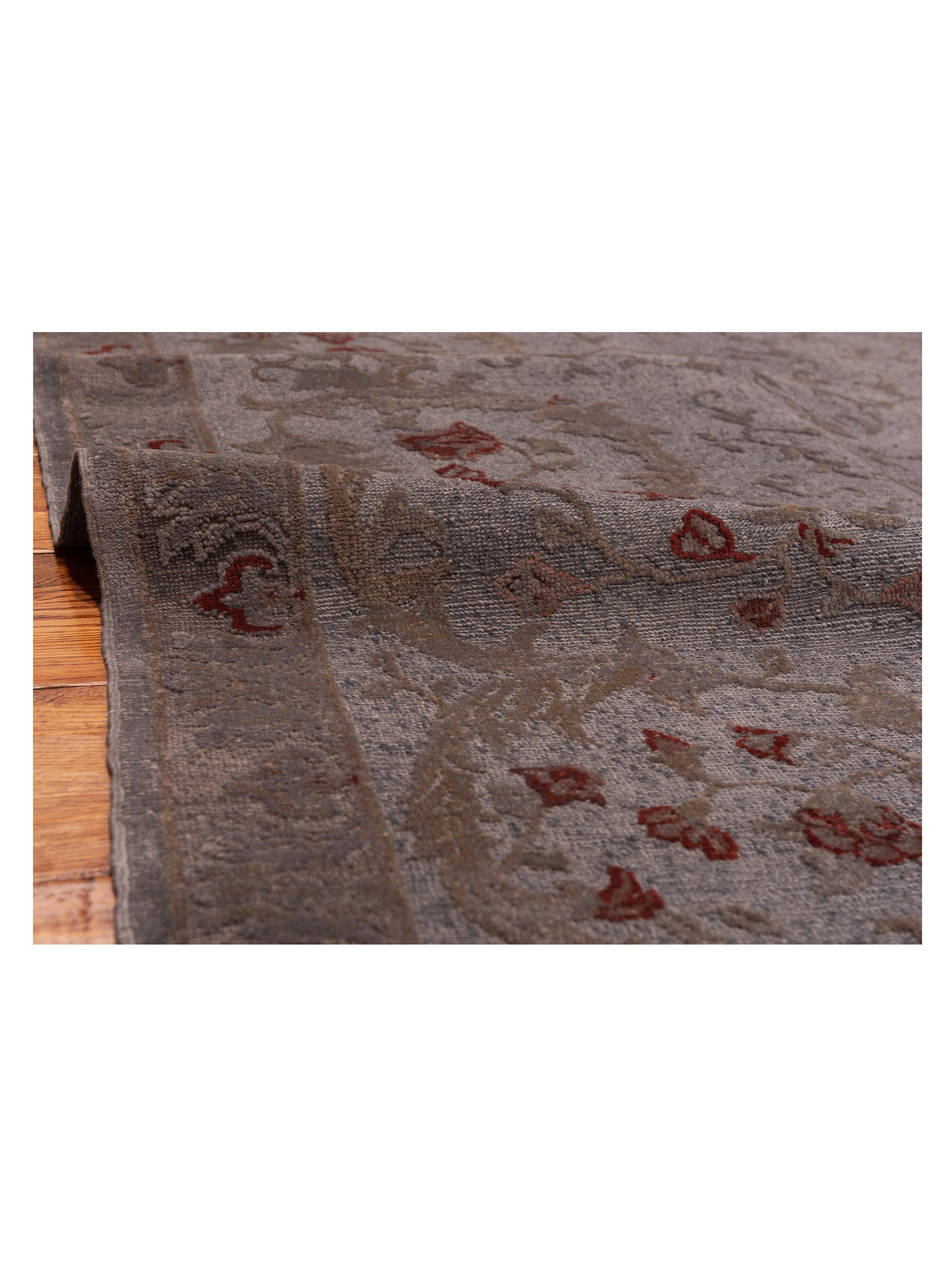 Vintage Gray Gray 5.8x7.10 Hand Knotted Rug