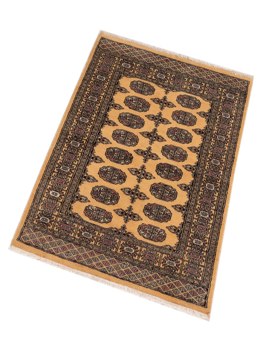 Bokhara Beige Gray 3.2x4.9 Hand Knotted Rug