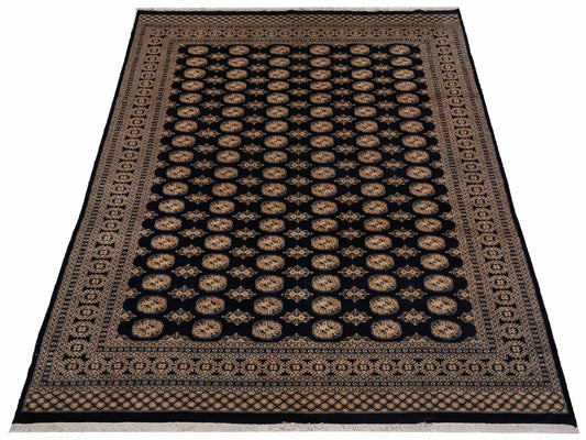 Bokhara Black Black 8.2x10.1 Hand Knotted Rug