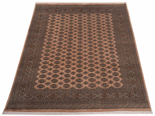 Bokhara Beige Gray 9.1x12.1 Hand Knotted Rug