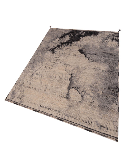 Anavera Ivory Black 6.1x8.9 Hand Knotted Rug