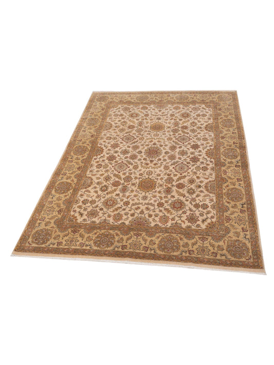 Zardun Ivory Gold 9x12.2 Hand Knotted Rug
