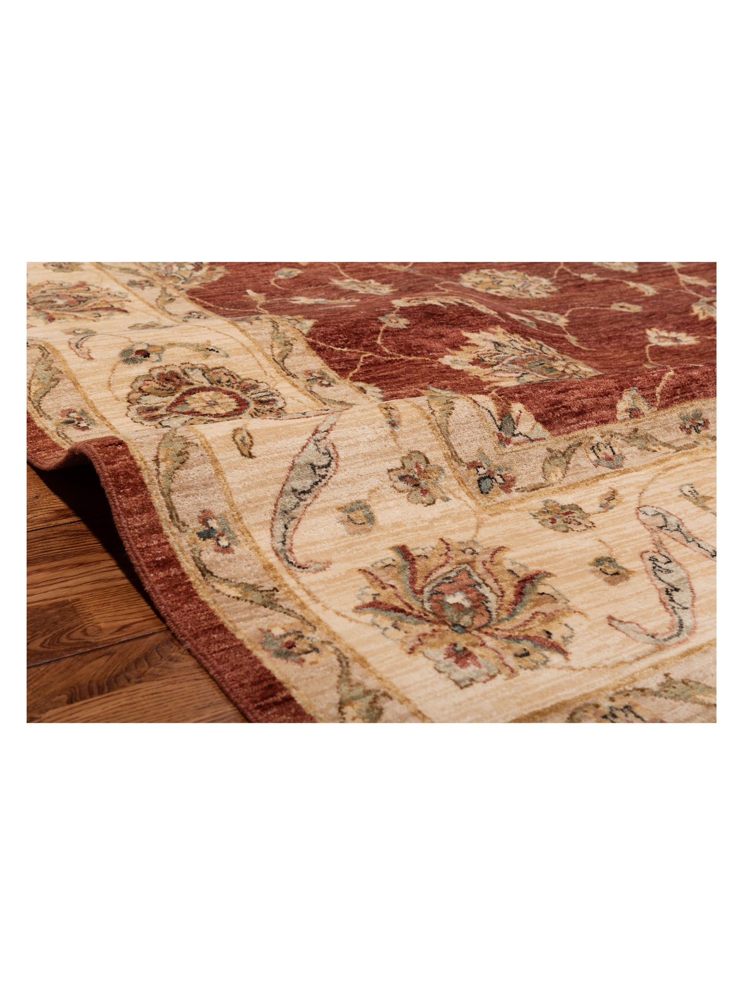 Zardun Rust Ivory 8.11x11.9 Hand Knotted Rug