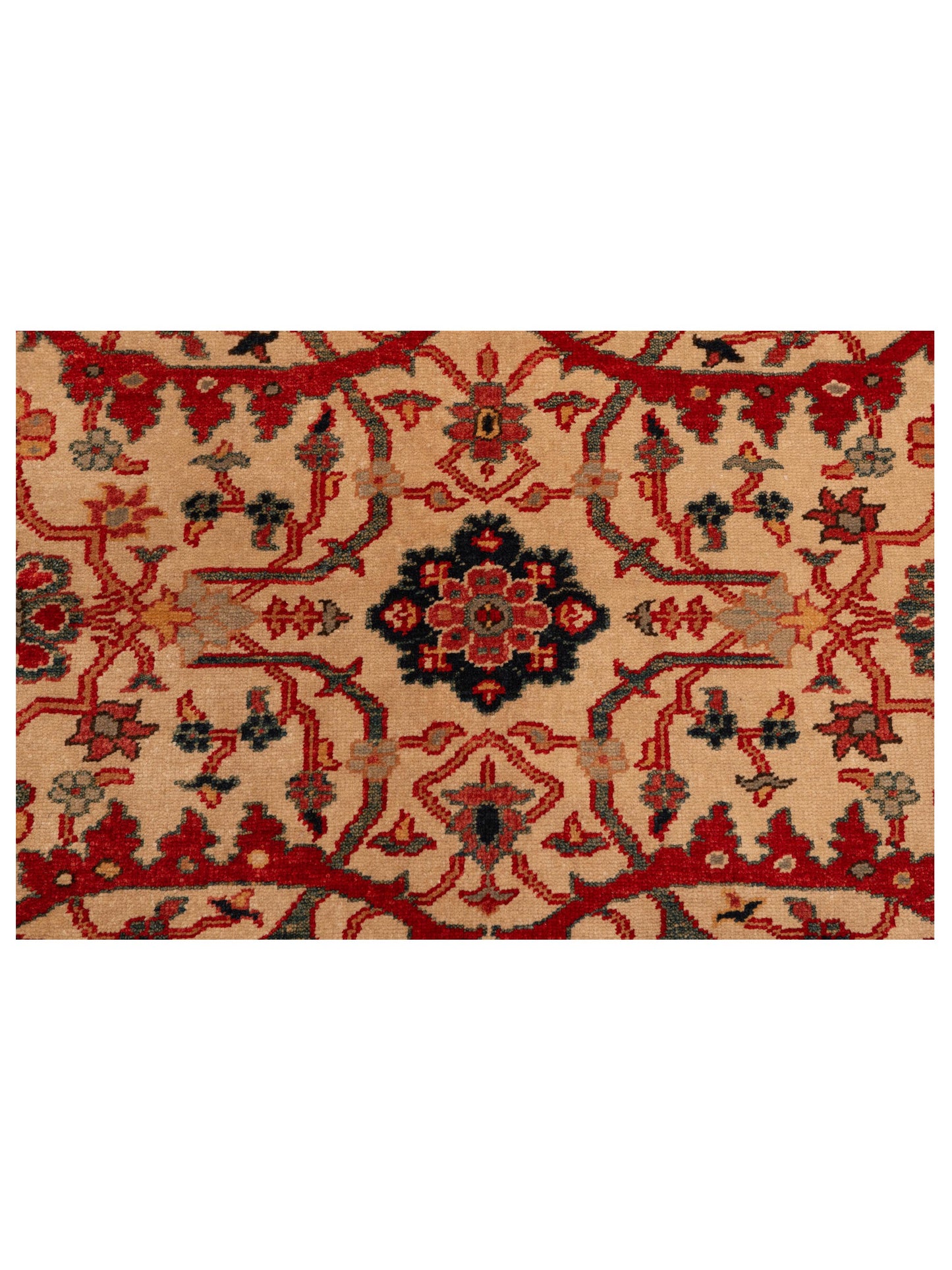Antiqua Loom Ivory Red 6.9x10 Hand Knotted Rug