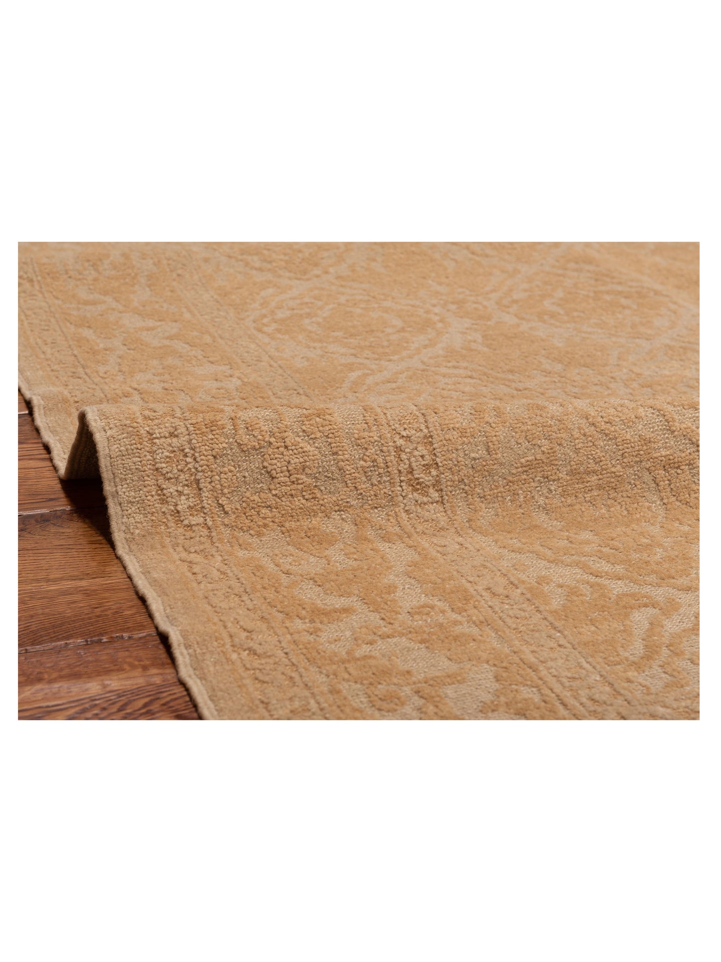 Defnera Ivory Gold 4.2x5.11 Hand Knotted Rug