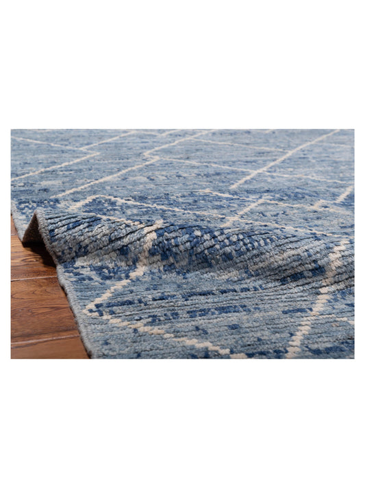 Anavera Blue Blue 8.1x9.4 Hand Knotted Rug