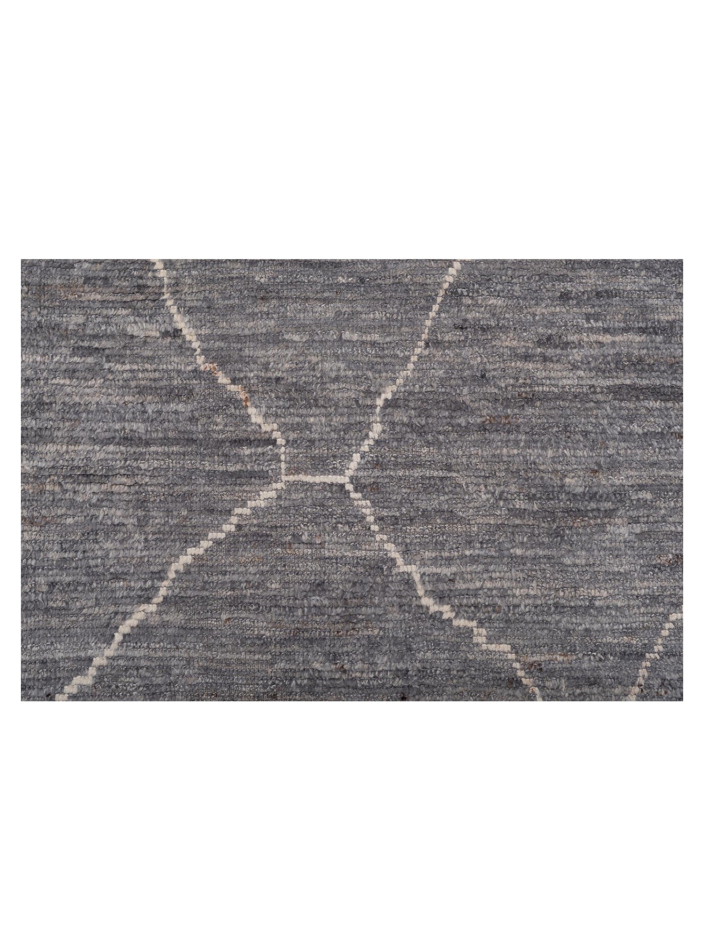 Baskra Dark Gray Ivory 11.6x15.4 Hand Knotted Rug