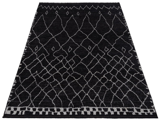 Baskra Black Ivory 8.4x10.3 Hand Knotted Rug