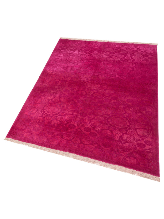 Rechromia Pink Pink 5.7x7.8 Hand Knotted Rug