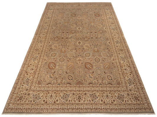 Jallira Brown Beige 13.9x20.2 Hand Knotted Rug
