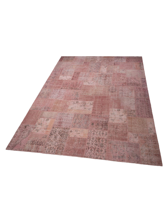 Patchwork Pink 12x14.11 Hand Knotted Rug