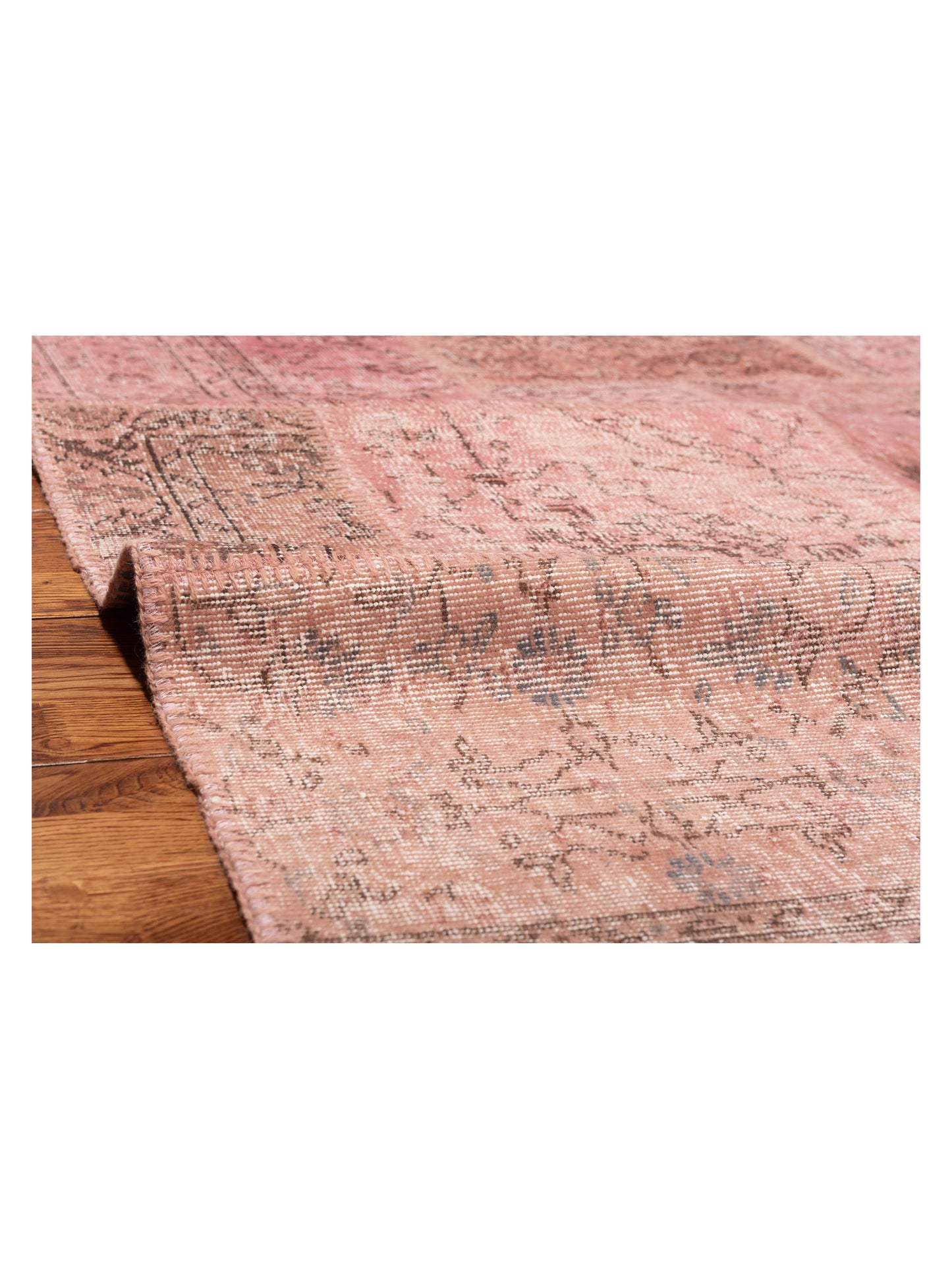 Patchwork Pink 10x13.8 Hand Knotted Rug