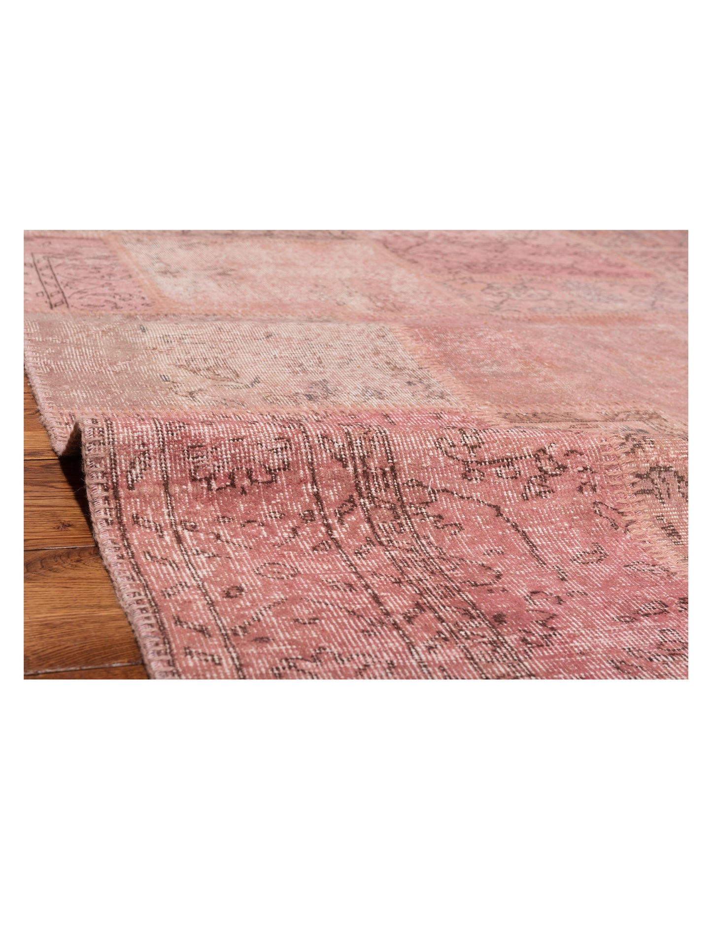 Patchwork Pink 10x13.11 Hand Knotted Rug