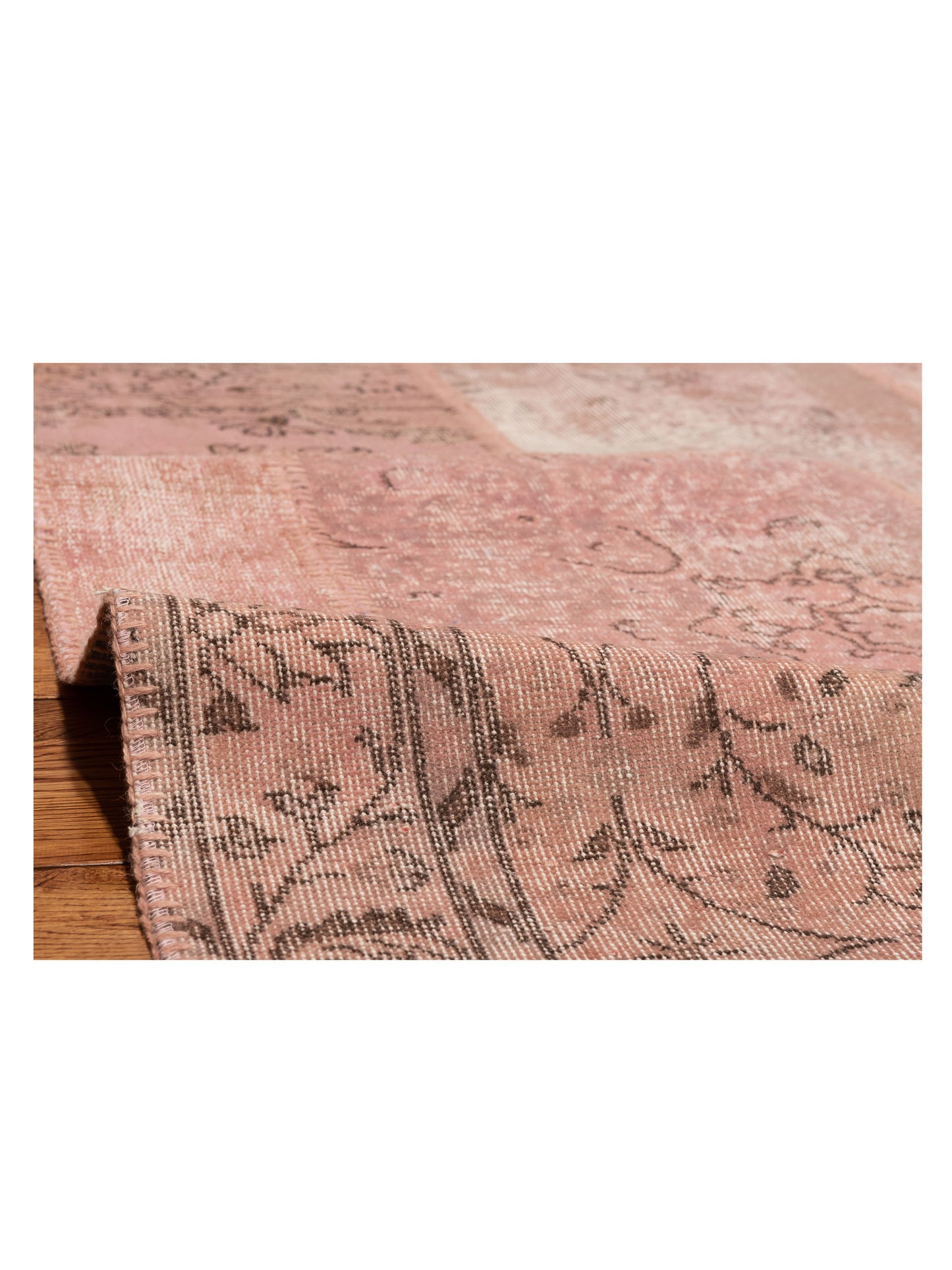 Patchwork Pink 8x9.11 Hand Knotted Rug