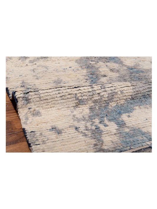 Anavera Silver Blue 9.1x11.8 Hand Knotted Rug