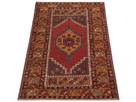 Nomadra Red Orange 3.8x5.10 Hand Knotted Rug