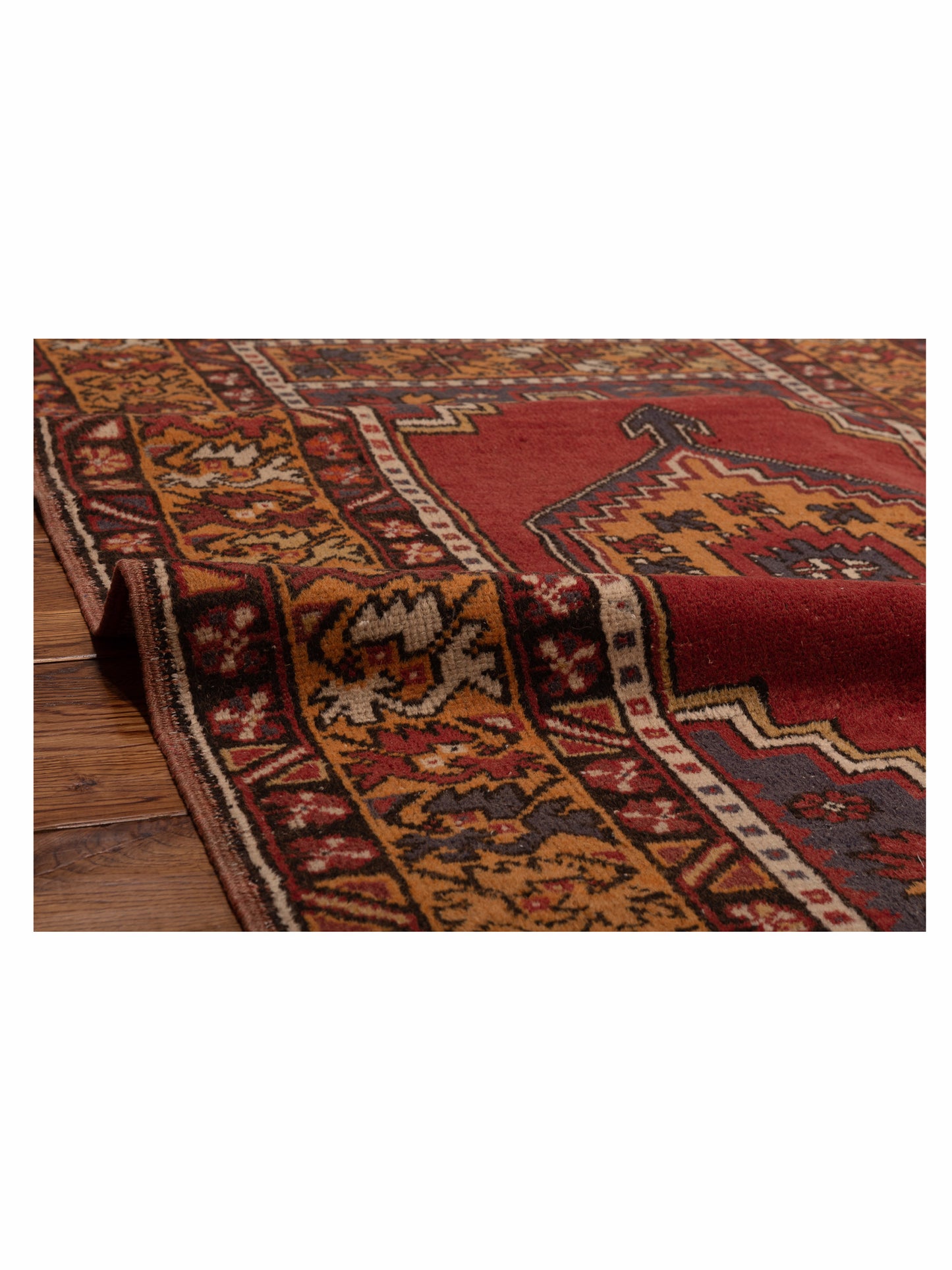 Nomadra Red Orange 3.8x5.10 Hand Knotted Rug