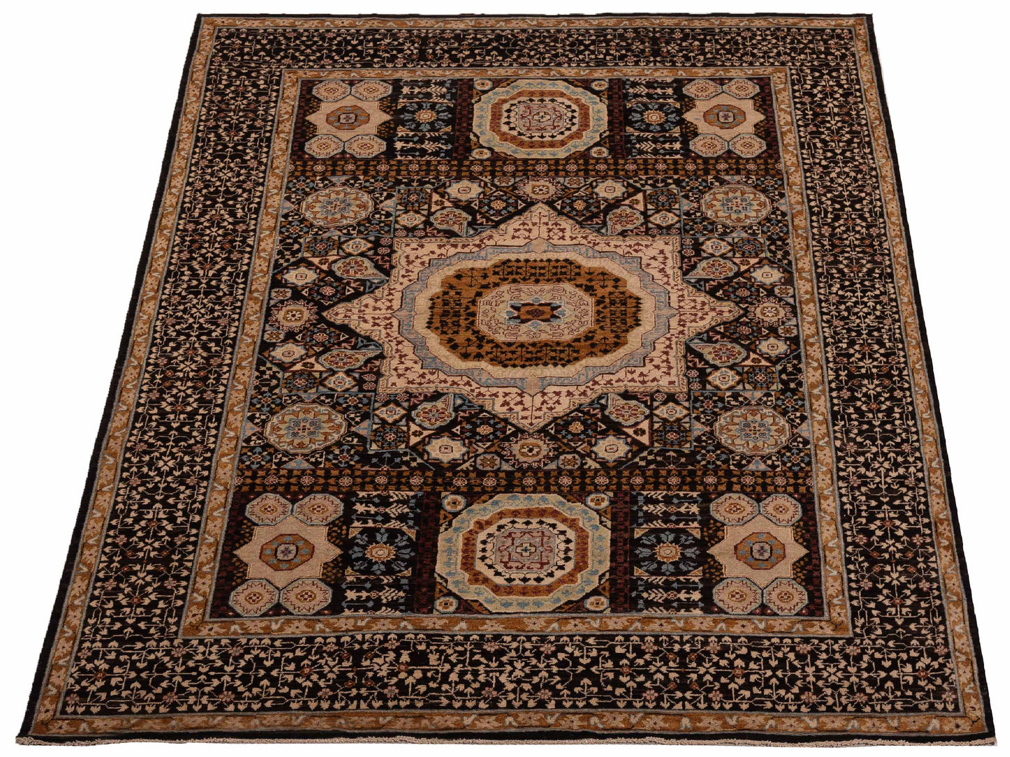 Mamluk Charcoal Charcoal 8.2x10 Hand Knotted Rug