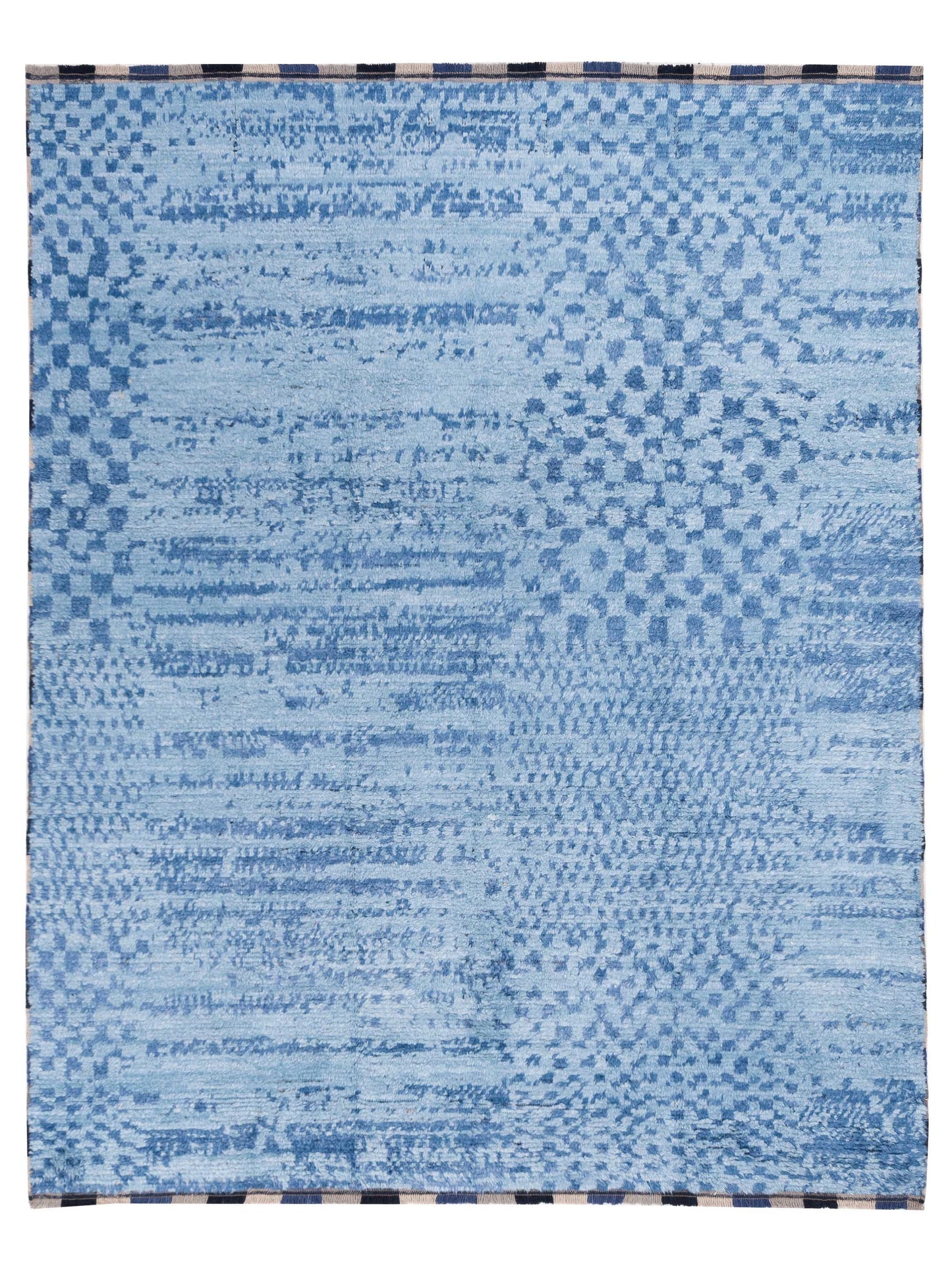 Anavera Blue Blue 7.10x9.10 Hand Knotted Rug