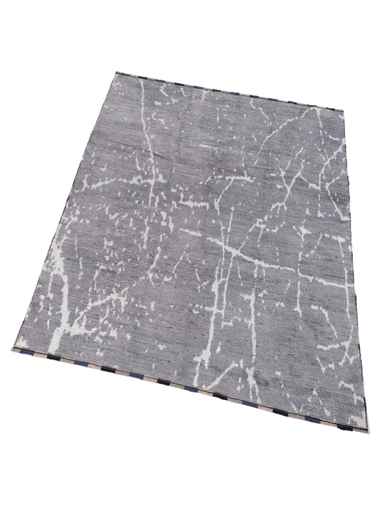 Anavera Gray Gray 8.2x9.11 Hand Knotted Rug