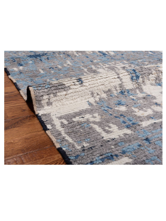 Anavera Gray Blue 4x6.1 Hand Knotted Rug