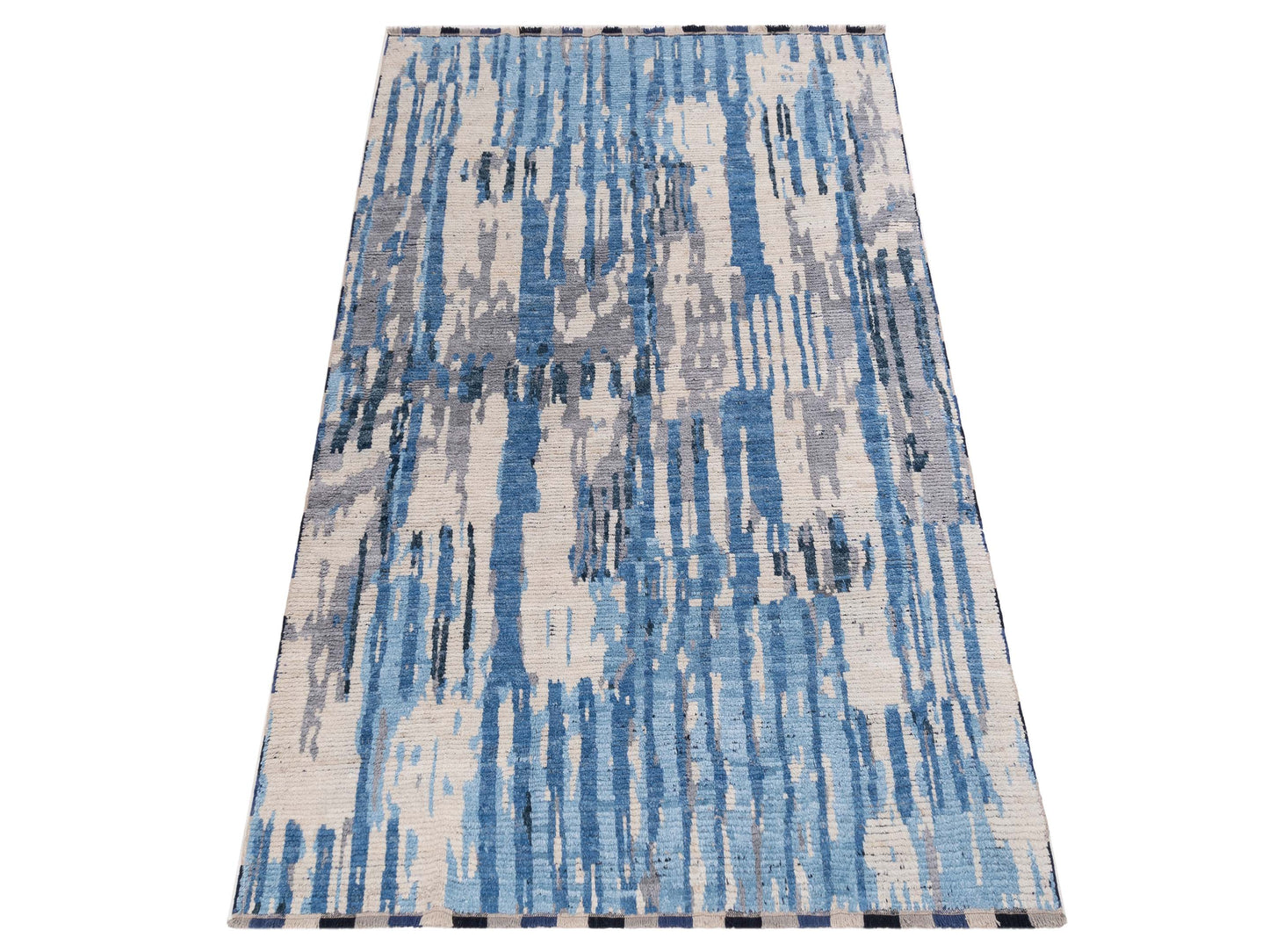 Anavera Blue Ivory 8x9.10 Hand Knotted Rug