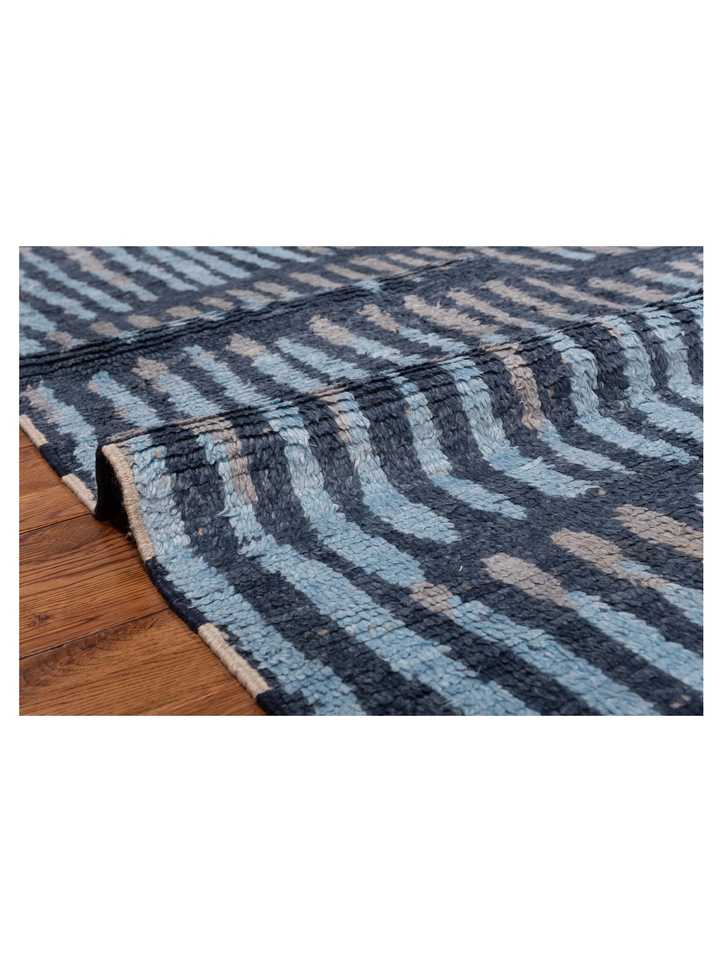 Anavera Blue Gray 7.10x9.9 Hand Knotted Rug