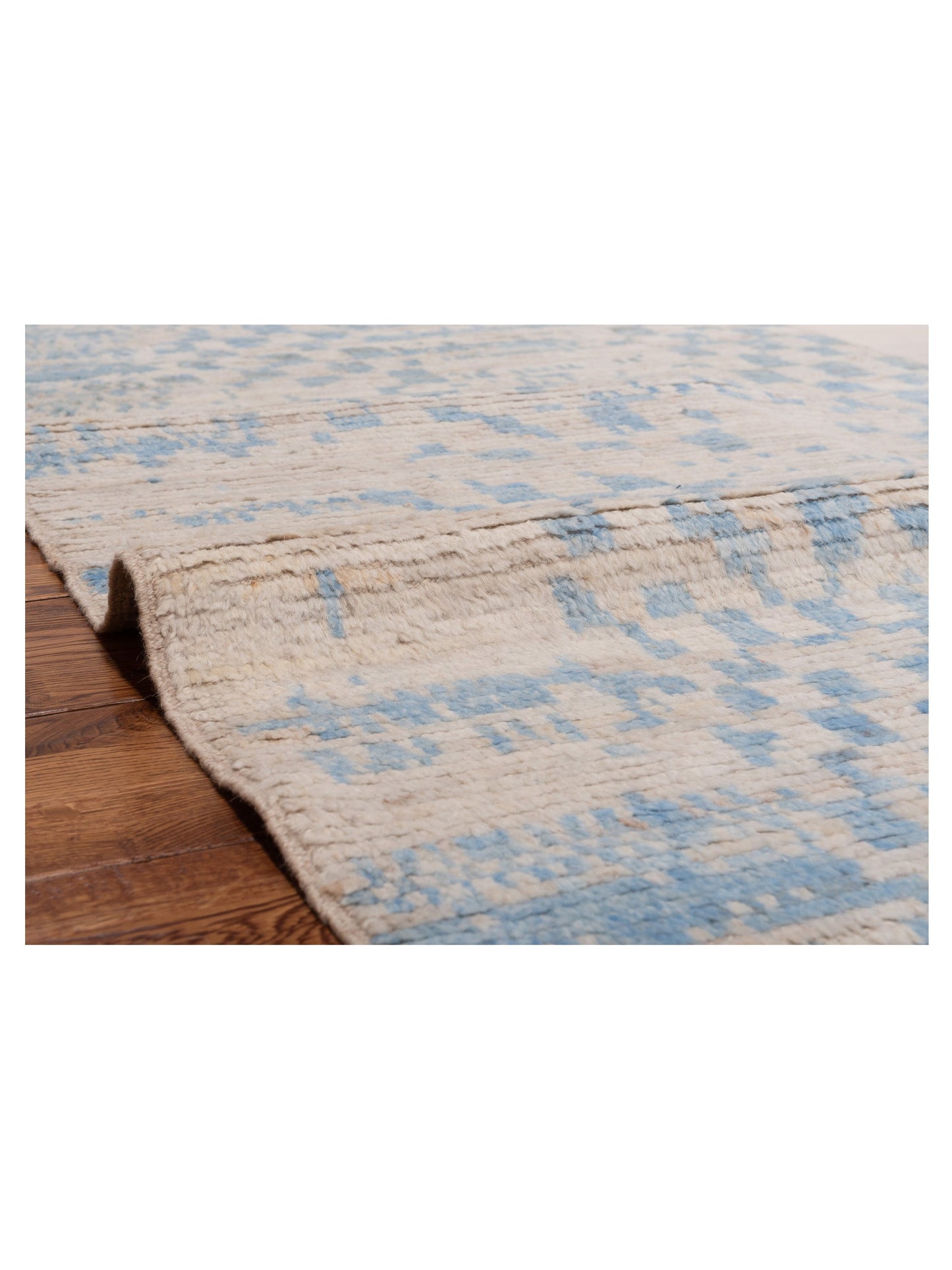 Anavera Ivory Blue 3.11x6.9 Hand Knotted Rug