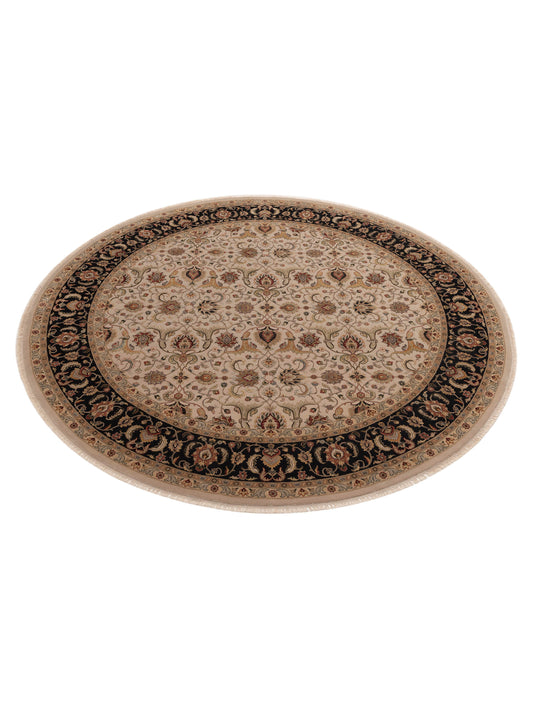 Javira Silk Ivory Black 10x10.2 Hand Knotted Rug