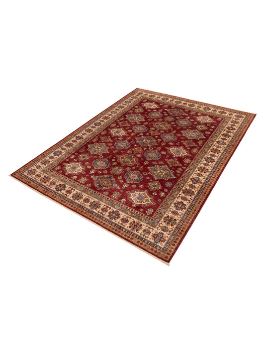 Zamira Red Ivory 8.11x11.9 Hand Knotted Rug