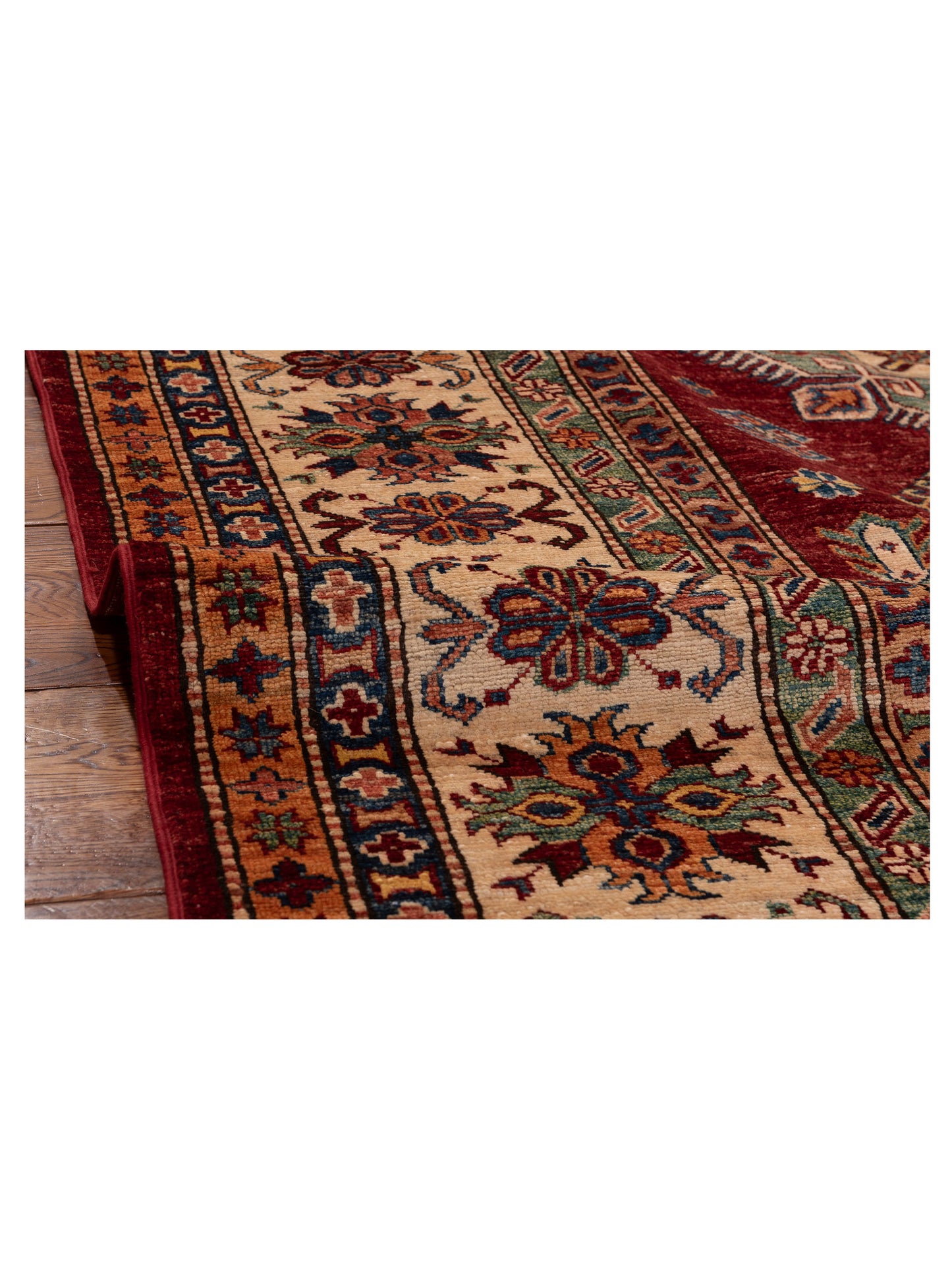 Zamira Red Ivory 8.11x11.9 Hand Knotted Rug